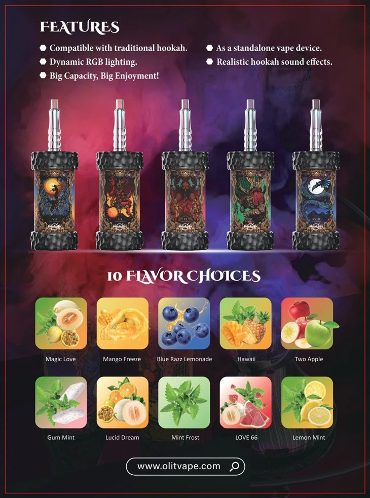 Hookalit-MEGA 200K 150k PUFFS shisha